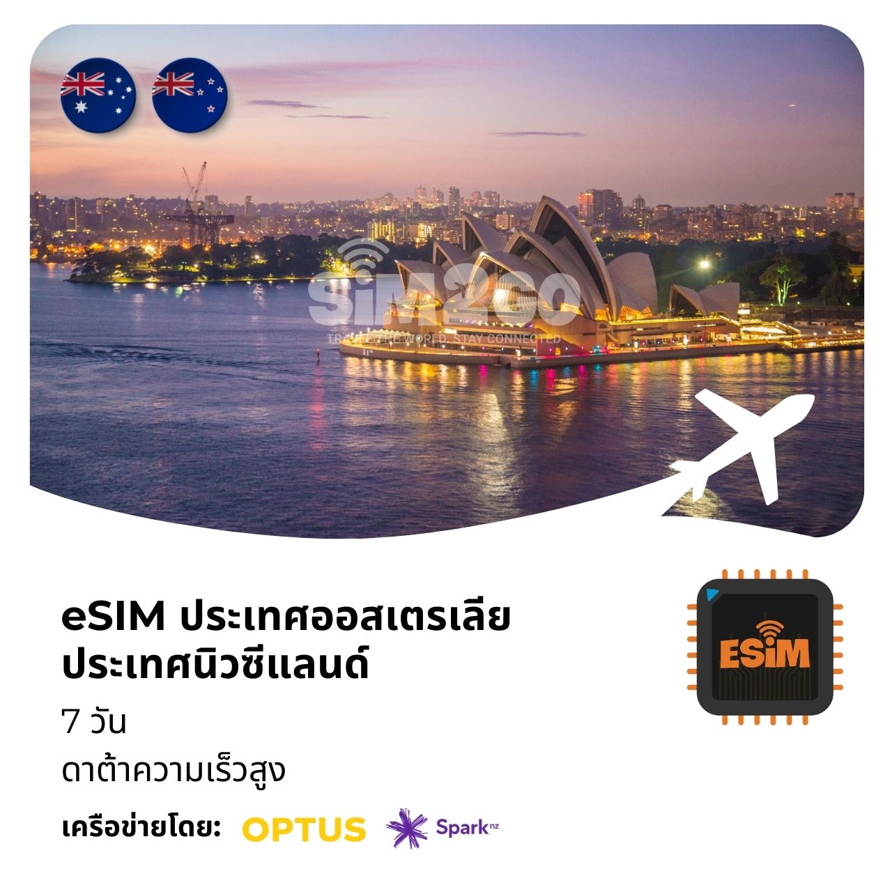 eSIM-ประเทศออสเตรเลีย ประเทศนิวซีแลนด์-7-วัน